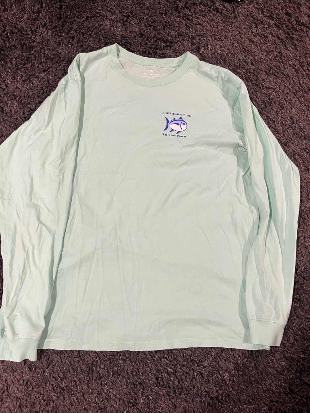 Southern Tide Men's Long Sleeve Tee in Mint Green Size Large
